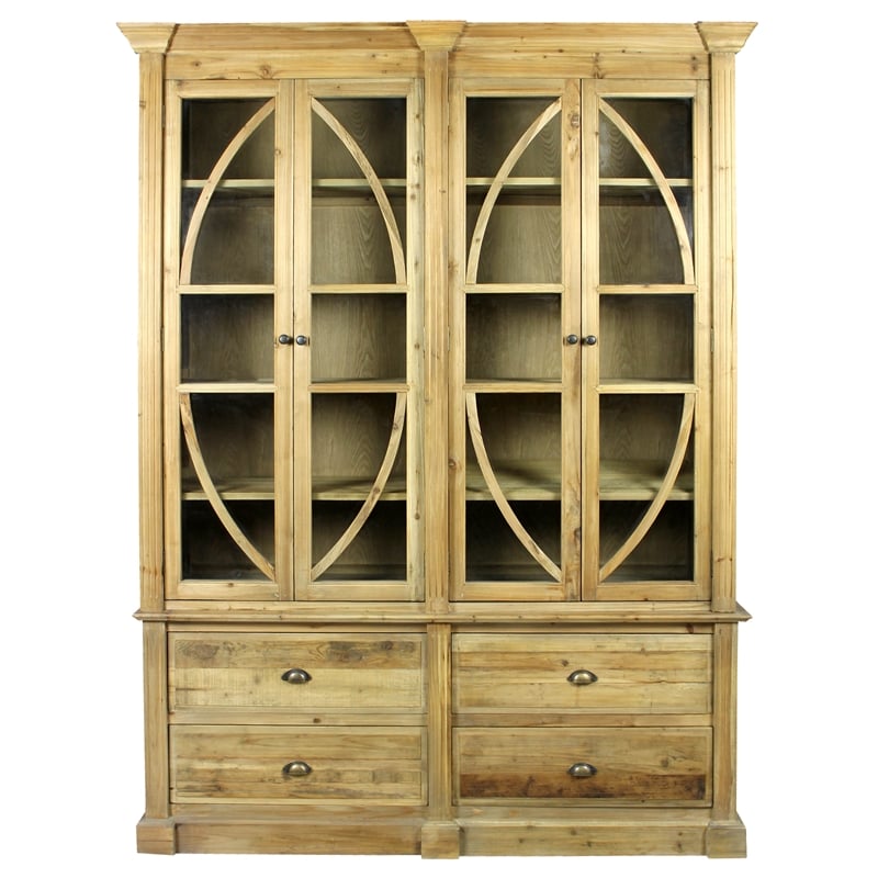 Manhattan Beach Solid Wood Upton Bookcase in Natural