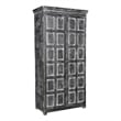 Martin Solid Wood 2 Door Cabinet in Distressed Gray Finish