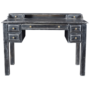 Martin 7-Drawer Desk in Traditional Gray Finish on Solid Wood