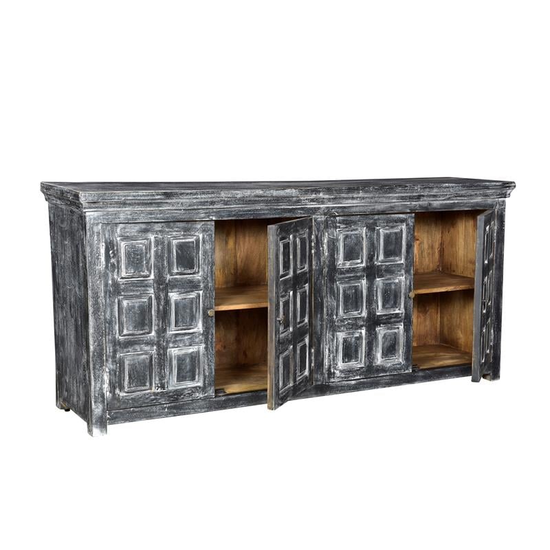 Martin Solid Wood 4 Door Sideboard in Gray