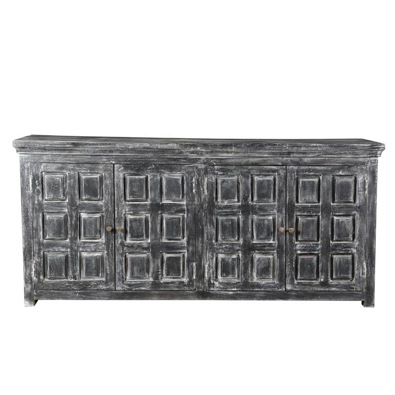 Martin Solid Wood 4 Door Sideboard in Gray