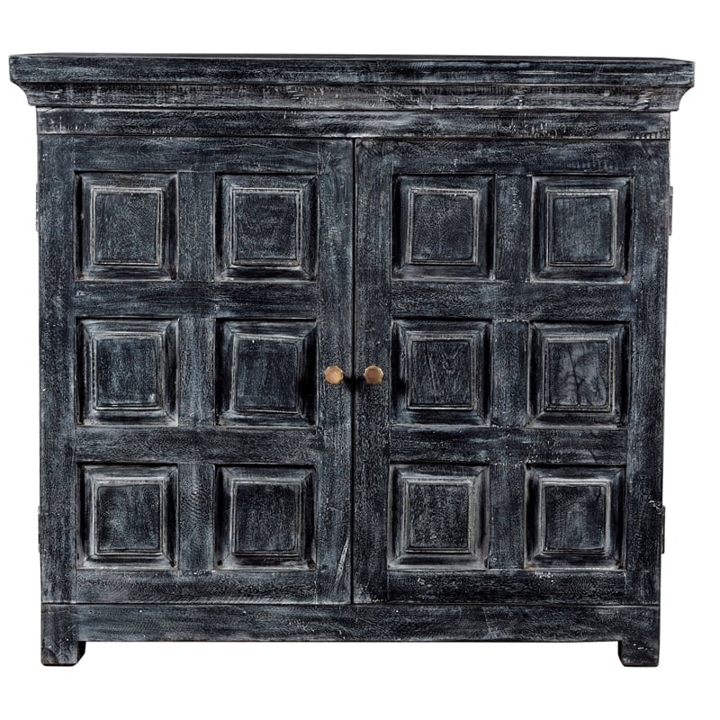 Martin Solid Wood 2-Door Sideboard in Distressed Gray Finish