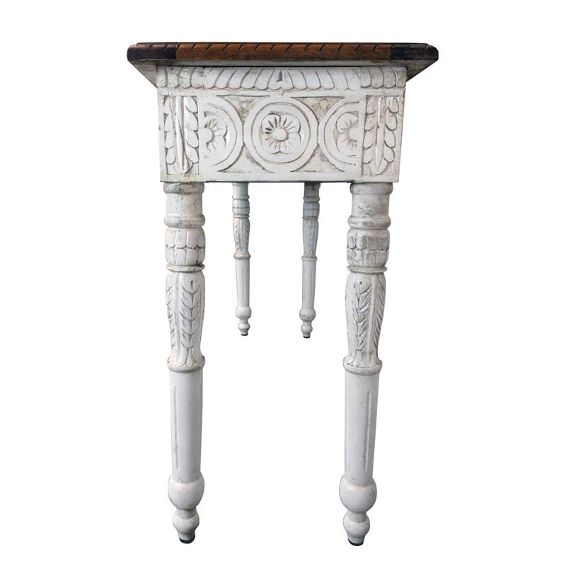 Bay Solid Wood Hand Carved Console Table in Brown
