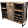 Gail Wine Bar and Console in Farmhouse Dark Wood Finish Solid Wood