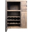 Gail Wine Bar and Console in Farmhouse Dark Wood Finish Solid Wood