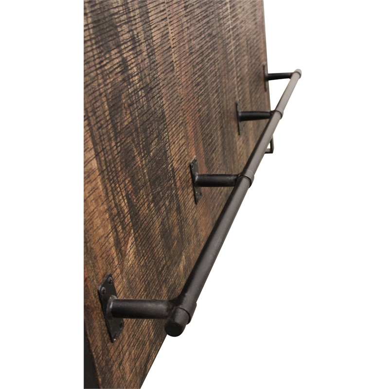 Gail Wine Bar and Console in Farmhouse Dark Wood Finish Solid Wood