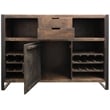 Gail Wine Bar and Console in Farmhouse Dark Wood Finish Solid Wood