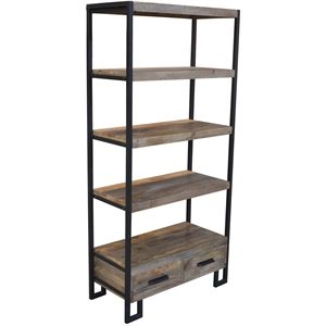 anaheim katy solid wood bookcase in brown