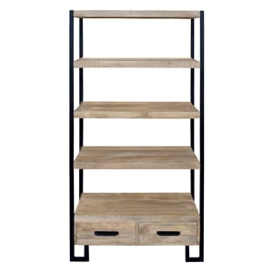 anaheim katy 2-drawer bookcase in modern brown finish on solid wood
