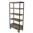 Anaheim Katy 2-Drawer Bookcase in Modern Brown Finish on Solid Wood