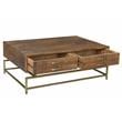 Goldbust Solid Wood Cocktail Table in Natural on Iron Base