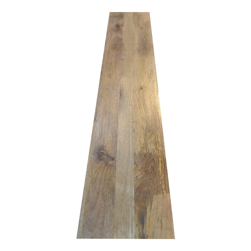 Maddy Solid Wood Sideboard on Brass-Finished Iron Frame in Natural