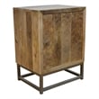Harlow Solid Wood Nightstand on Brass-Finished Iron Frame in Natural