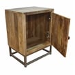 Harlow Solid Wood Nightstand on Brass-Finished Iron Frame in Natural