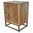 Harlow Solid Wood Nightstand on Brass-Finished Iron Frame in Natural