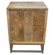 Harlow Solid Wood Nightstand on Brass-Finished Iron Frame in Natural