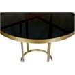 Margot Dining Table on Cast Iron Frame in Metallic Gold Finish with Glass Top