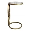 Delilah Side Table on Cast Iron Frame in Gold Finish with Gray Marble (Set of 2)