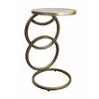 Delilah Side Table on Cast Iron Frame in Gold Finish with Gray Marble (Set of 2)