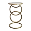 Delilah Side Table on Cast Iron Frame in Gold Finish with Gray Marble (Set of 2)