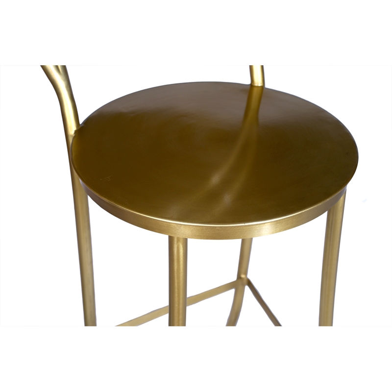 Fanny Cast Iron Bar Stool in Gold Finish