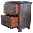 Urban Solid Wood Nightstand with 2 Drawers in Brown
