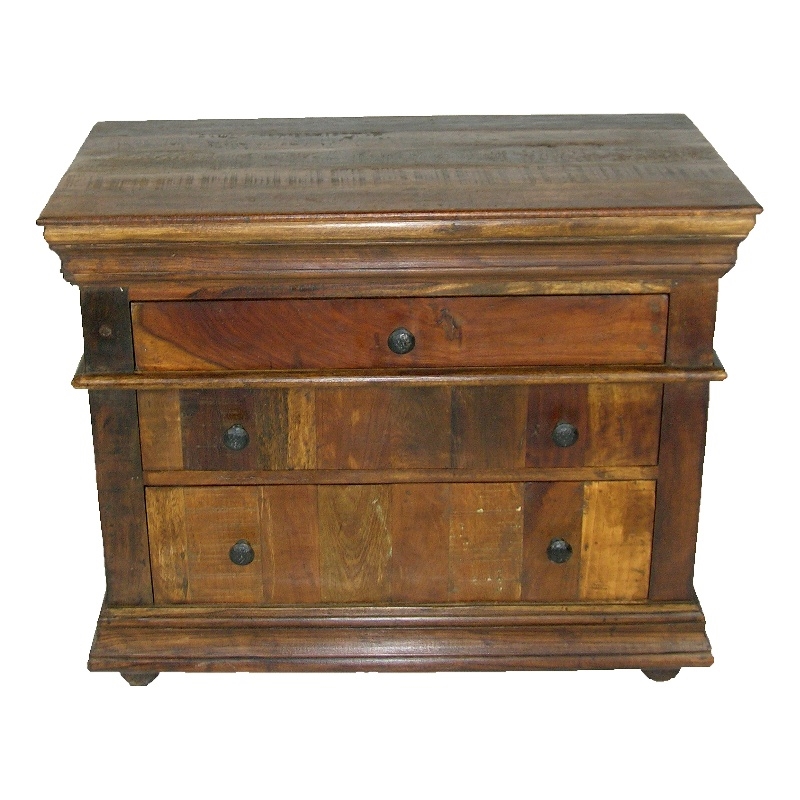 Sedalia Solid Wood 3-Drawer Nightstand in Natural Finish