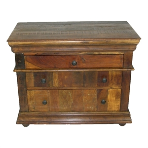 Sedalia Solid Wood 3-Drawer Nightstand in Natural Finish