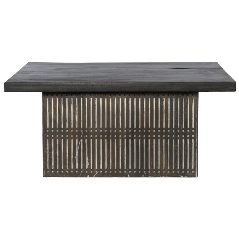 Sarah Solid Wood Storage Cocktail/Coffee Table in Antique Brown Finish