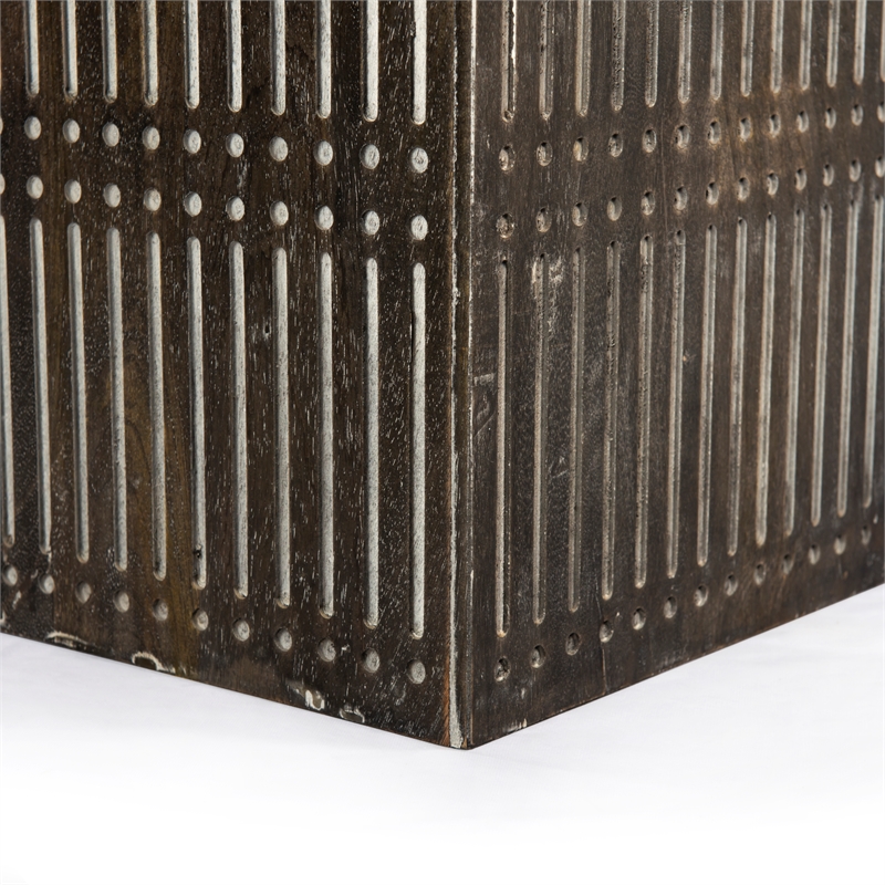 Sarah Solid Wood Storage Cocktail/Coffee Table in Antique Brown Finish