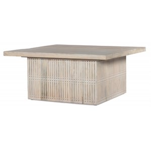 Sarah Solid Wood Storage Cocktail/Coffee Table in Brushed Ivory Finish
