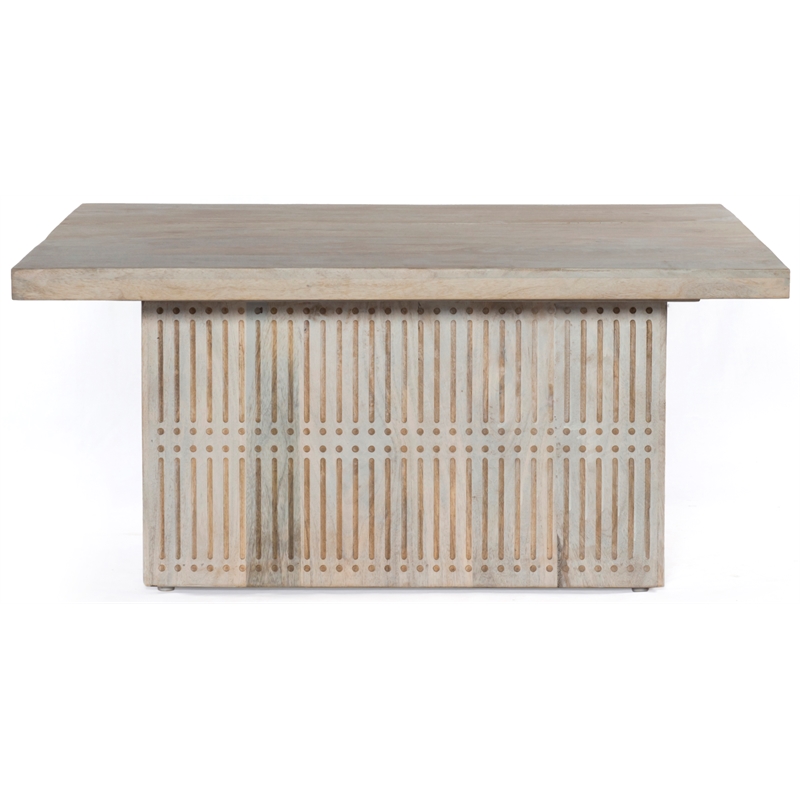 Sarah Solid Wood Storage Cocktail/Coffee Table in Brushed Ivory Finish
