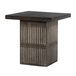 Sarah Solid Wood 24&quot Square End Table in Antique Brown Finish