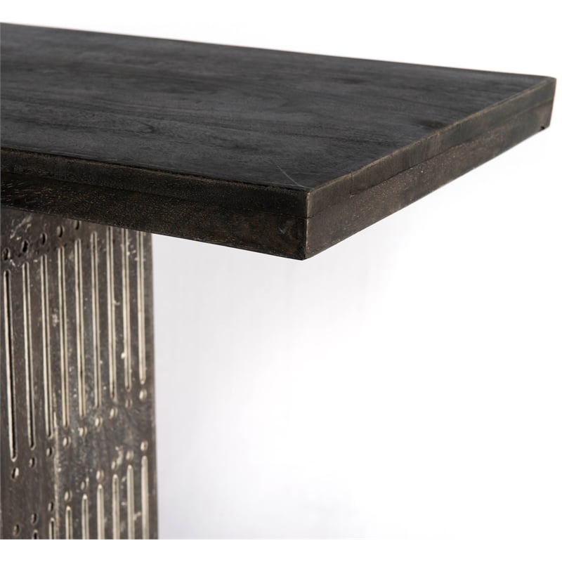 Sarah Solid Wood Console Table in Antique Brown Finish