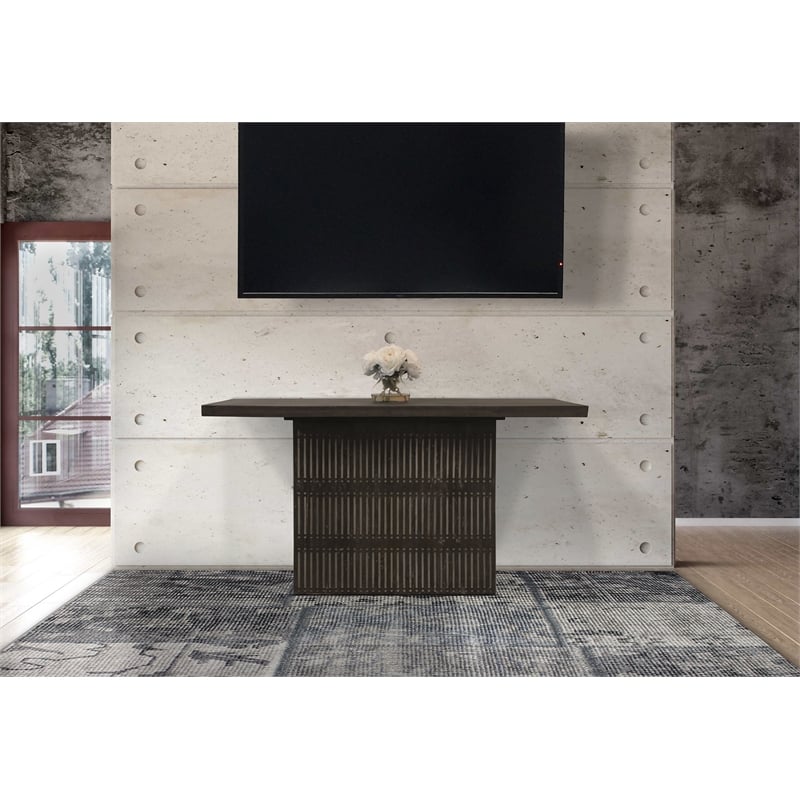 Sarah Solid Wood Console Table in Antique Brown Finish