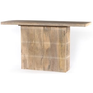 Sarah Solid Wood Console Table in Brushed Ivory Finish