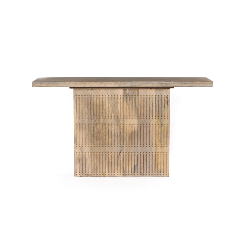 Sarah Solid Wood Console Table in Brushed Ivory Finish