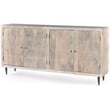 Sarah Solid Wood 4-Door Sideboard in Brushed Ivory Finish