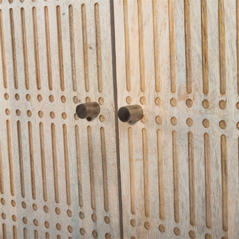 Sarah Solid Wood 2 Door Sideboard in Brushed Ivory Finish