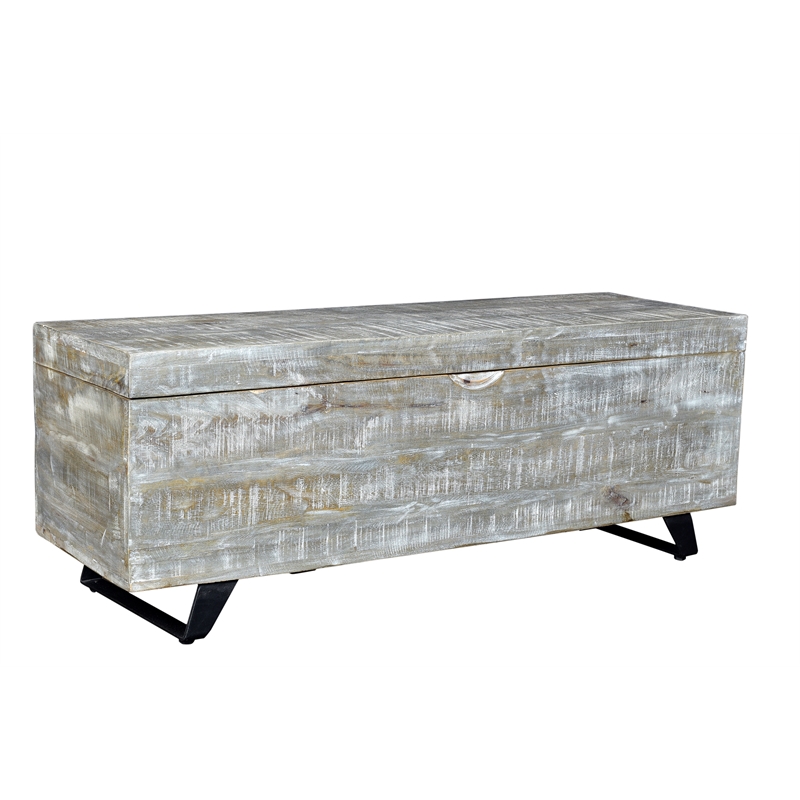 Rockefeller Solid Wood Storage Chest in Gray