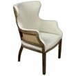 Phil Arm Chair Upholstered in Natural Fabric with Nail Tape Trim