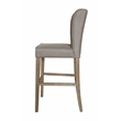 Howard Bar Stool Upholstered in Natural Fabric with Wooden Legs