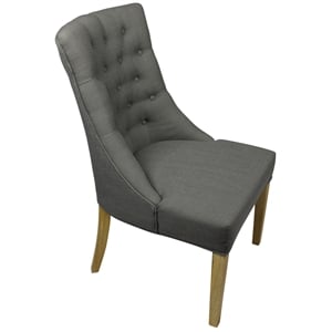 Blythe Side Chair Upholstered in Charcoal Fabric