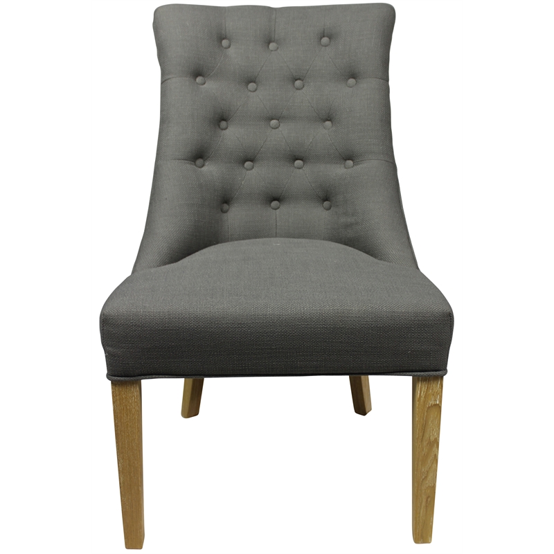 Blythe Side Chair Upholstered in Charcoal Fabric