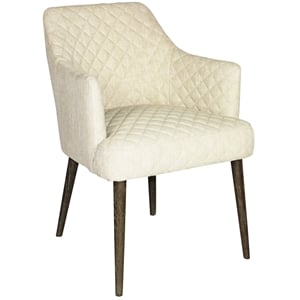 Diamond Style Stitched Chair Upholstered in Natural Fabric