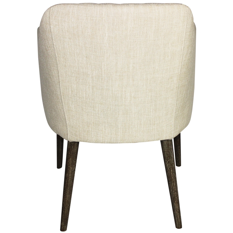 Diamond Style Stitched Chair Upholstered in Natural Fabric