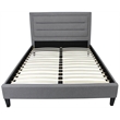 Baxter Queen Platform Bed Upholstered in Gray Fabric