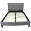 Baxter King Platform Bed Upholstered in Gray Fabric