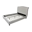Essex Queen Platform Bed Upholstered in Beige Fabric