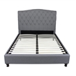 Essex Queen Platform Bed Upholstered in Gray Fabric